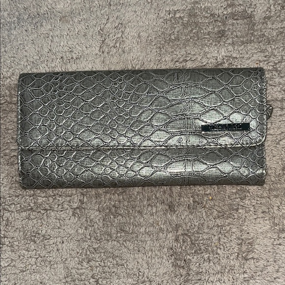 Unlisted by Kenneth Cole Handbags - Unlisted by Kenneth Cole Production Silver Snake Print Tri-Fold Wallet
